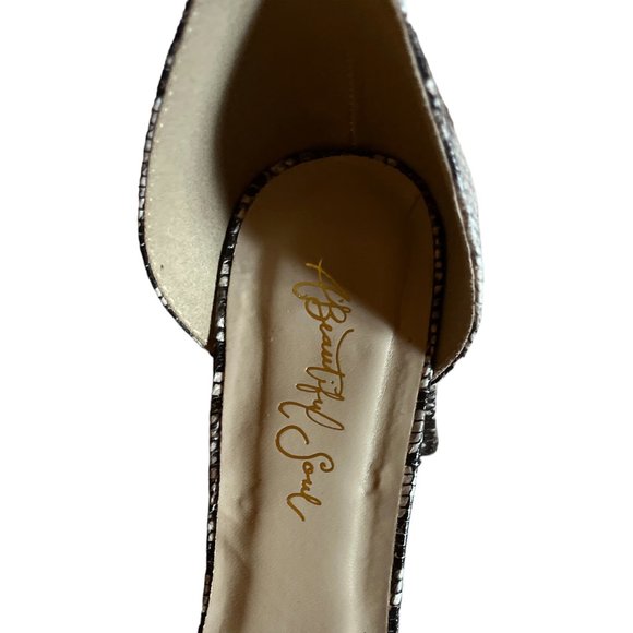 Ankle Strap Sandals Brown Snake Print - Picture 6 of 6